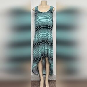 Rouge 2X Dress High Low Striped Stretch